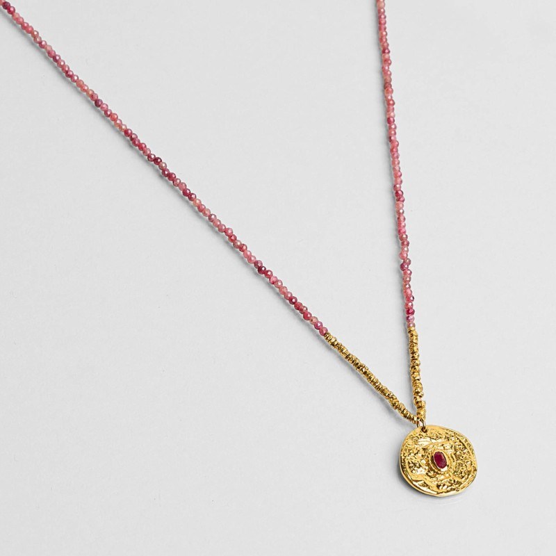 Une à Une - Collier artemis petit rubis