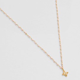 Collier inde flower opale rose