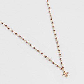 Collier inde flower bordeaux