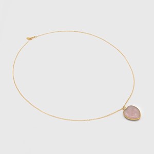 Collier coeur quartz rose