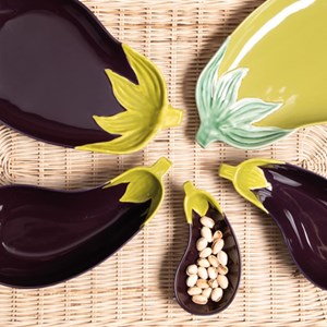 Plat aubergine 30x18 cm (1 modèle aléato