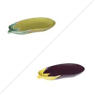 Plat aubergine 30x18 cm (1 modèle aléato