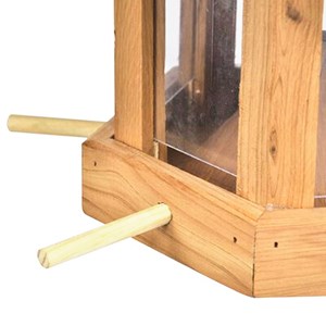 Mangeoire oiseaux bois cèdre 6 emplacements toit amovible jardin