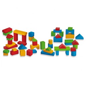 Blocs de construction en bois colorés bé