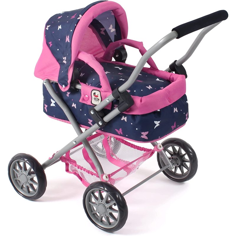 Poussette pour poupée smarty bleu rose p