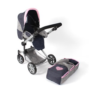 Poussette de poupée combinée jara gris b