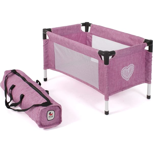 Bayer Chic 2000 Lit De Voyage Pour Poupée – Confettis Roses, Pliable, Sac De Transport, Pour Poupées Jusqu'à 50 Cm