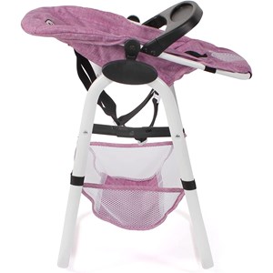 Chaise haute pour poupées jean rose