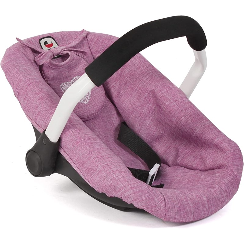 Siège de voiture pour poupées jean rose