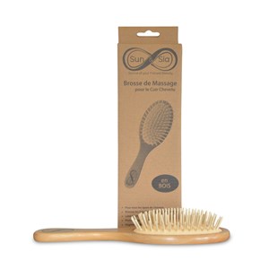 Brosse à cheveux en bois effet massant