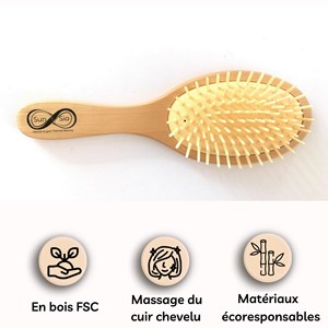 Brosse à cheveux en bois effet massant