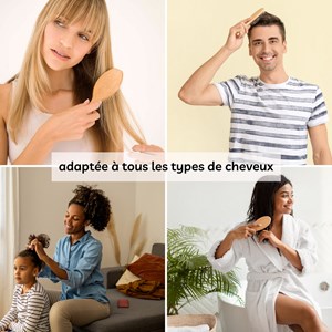 Brosse à cheveux en bois effet massant