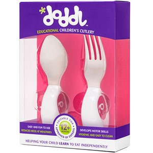 Set de 2 couverts ergonomiques roses
