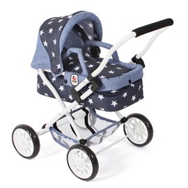 Poussette pour poupée smarty bleu marine