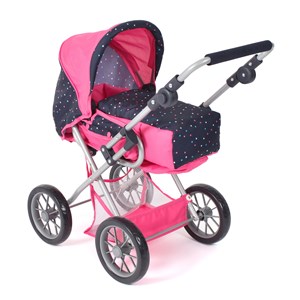 Poussette combinée leni rose bleu marine