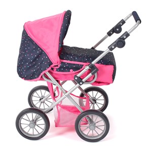 Poussette combinée leni rose bleu marine