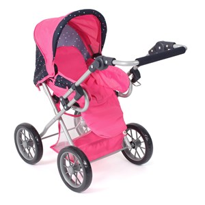 Poussette combinée leni rose bleu marine