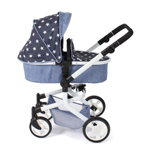 Poussette pour poupée combinée 2 en 1 mi