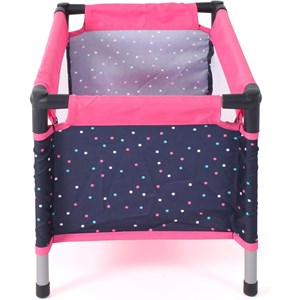 Lit de voyage pour poupées rose à pois