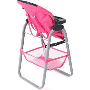 Chaise haute pour poupées rose à pois