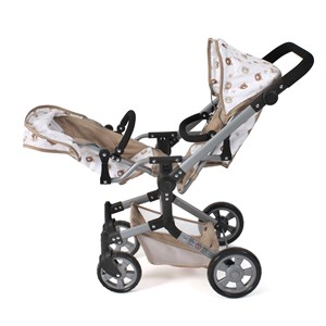 Poussette de poupée linus duo beige avec