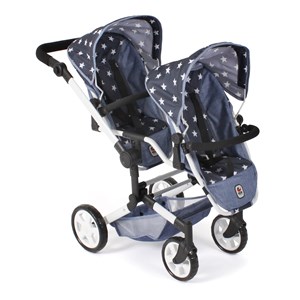 Poussette de poupée linus duo bleu étoil