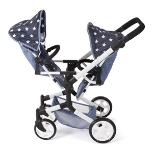 Poussette de poupée linus duo bleu étoil