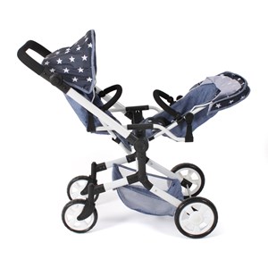 Poussette de poupée linus duo bleu étoil