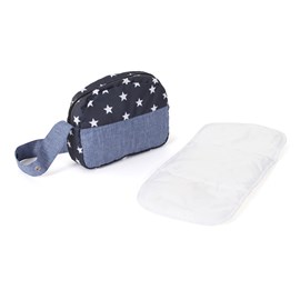 Sac à langer pour poupées bleu marine ét