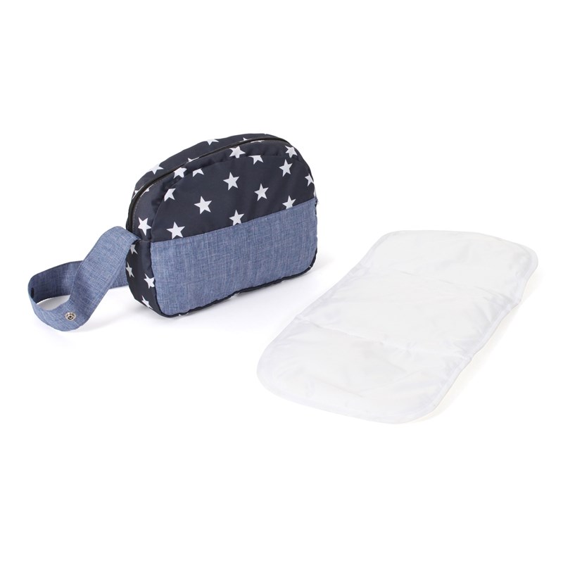 Sac à langer pour poupées bleu marine ét