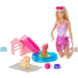 Barbie - coffret piscine des chiots avec