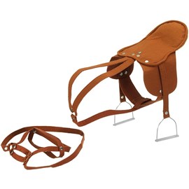 Selle pour chevaux avec étriers métalliq