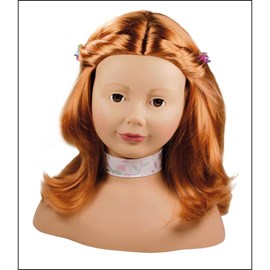 Tête à coiffer et maquiller, cheveux rou