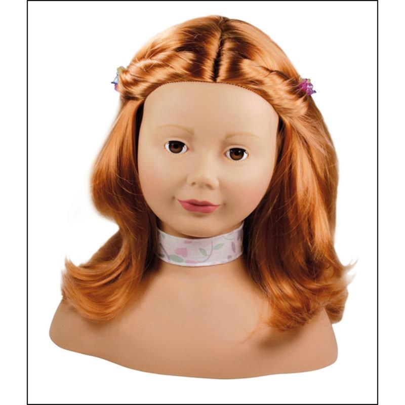 Tête à coiffer et maquiller, cheveux rou