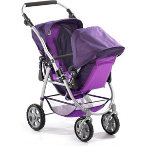 Le buggy tandem vario - violet pour poup