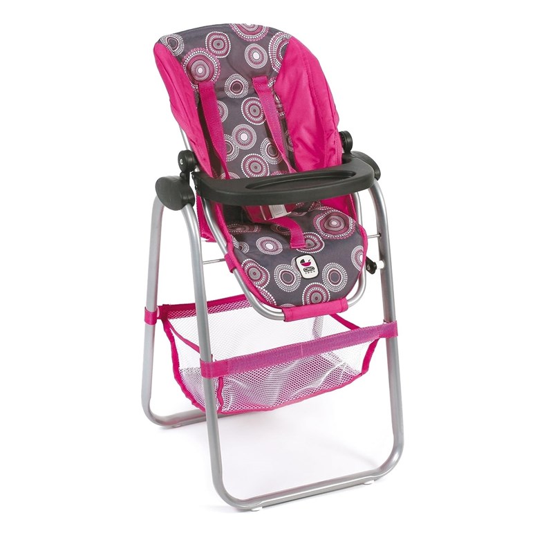 Chaise haute ton fuchsia avec motifs pou