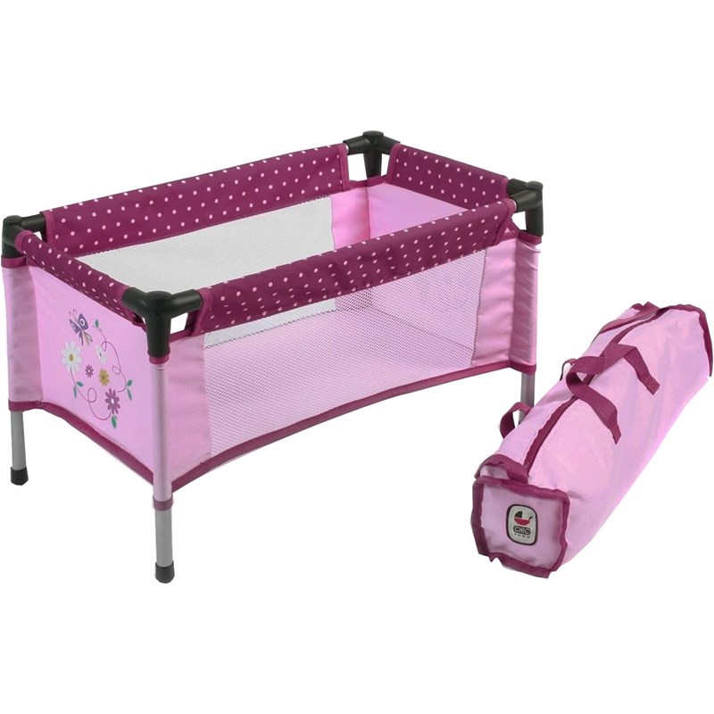 Lit de voyage pour poupées. Mûres à pois