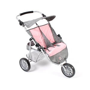 Poussette jogger pour poupées jumelles -