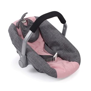 Siège de voiture pour poupées gris rose