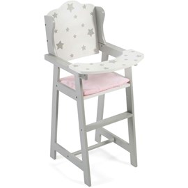Stars - chaise haute de poupée grise