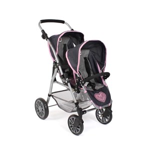 Le buggy twinny pour poupées, mélange bl