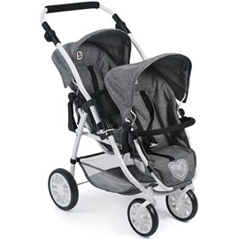 Le buggy twinny pour poupées, anthracite
