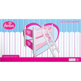 Lit superposé en bois flora, pour poupée