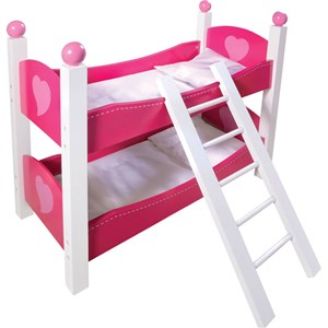 Lit superposé en bois flora, pour poupée