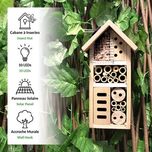 Hôtel à insecte fishtec refuge toutes saisons - coccinelle, papillon,