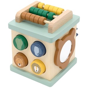 Petit cube d'activité en bois all animals