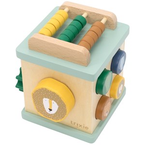 Petit cube d'activité en bois all animals