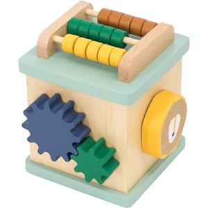 Petit cube d'activité en bois all animals