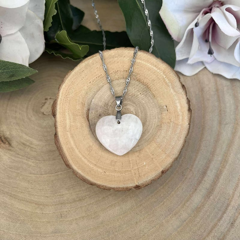 Pendentif Cœur En Pierre Semi-précieuse - Bijou Naturel - Neuf Sans Emballage - Cadeau Symbolique