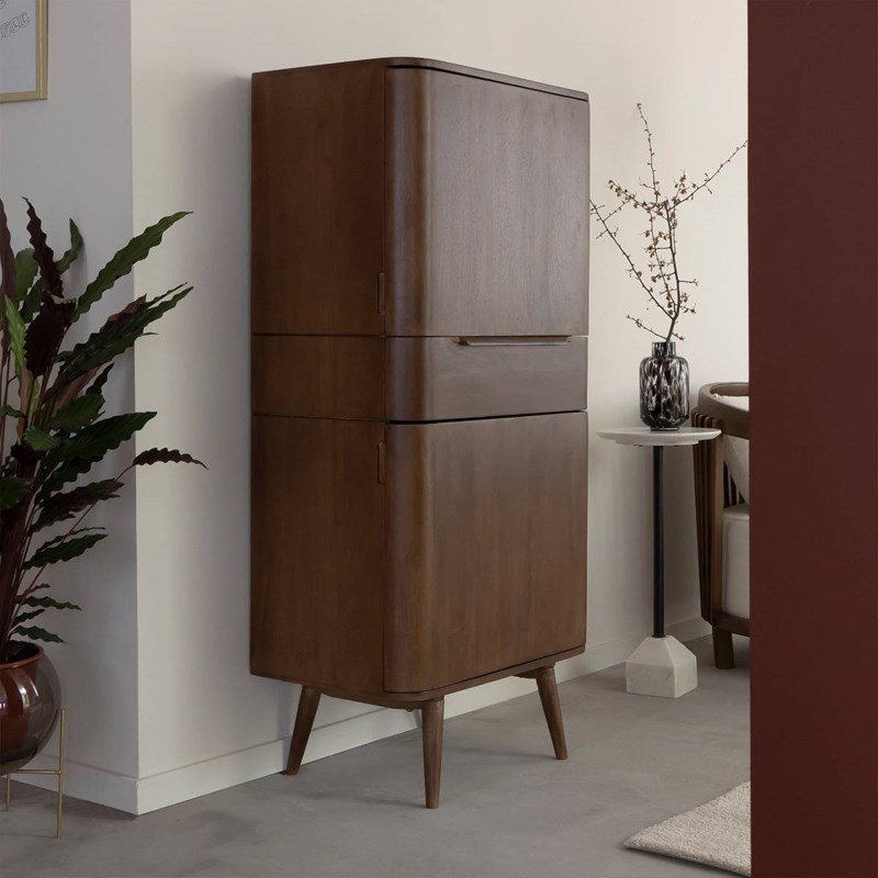 Armoire en bois de manguier foncé aléna